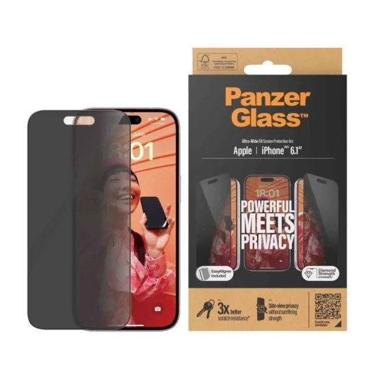 PanzerGlass&trade; Privacy Screen Protector iPhone 15 | Ultra-Wide Fit - Privacy