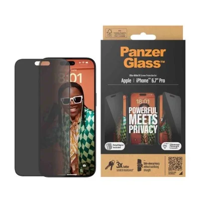 PanzerGlass&trade; Privacy Screen Protector iPhone 15 Pro Max | Ultra-Wide Fit - Privacy