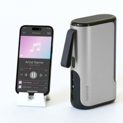 Porodo 3-in-1 10000mAh Power Bank Speaker With Built-in Phone Holder - Silver