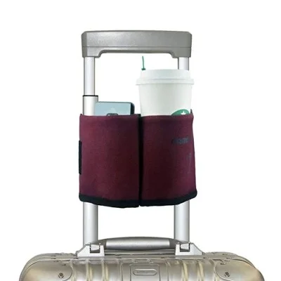 Luggage Travel Cup Holder Free Hand Drink Caddy (Red)