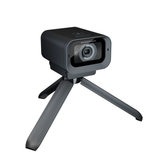 بورودو كاميرا ويب للألعاب 2 كيه 30 إطار في الثانية مع ميكروفون مدمج وحامل ثلاثي القوائم - أسود