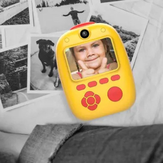 بورودو كاميرا للأطفال مع طباعة فورية - أصفر