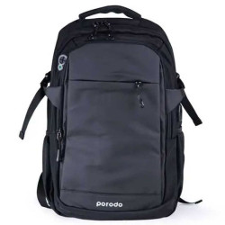 Porodo Lifestyle Water-Proof Oxford + PU Backpack With USB-A Port – Black