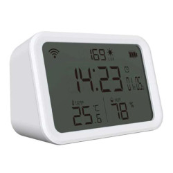 بورودو لايف ستايل ساعة ذكية لمراقبة درجة الحرارة والرطوبة - أبيض