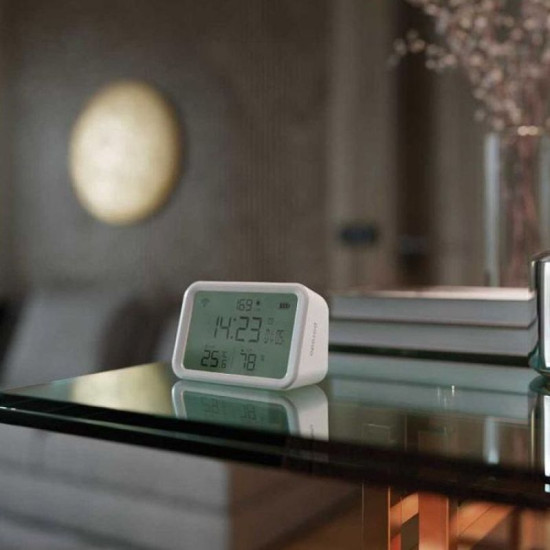 بورودو لايف ستايل ساعة ذكية لمراقبة درجة الحرارة والرطوبة - أبيض