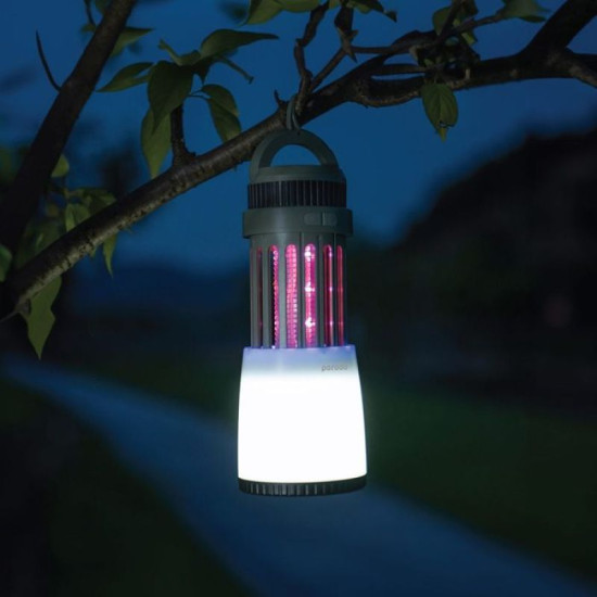 Porodo LifeStyle Outdoor 5W Lamp with Mosquito Zapper - Black-Grey