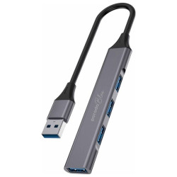 Porodo Blue 4 in1 USB-A Hub to 1 x USB-A 3.0 5Gbps and 3 x USB- A 2.0 480Mbps - Gray