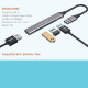 Porodo Blue 4 in1 USB-A Hub to 1 x USB-A 3.0 5Gbps and 3 x USB- A 2.0 480Mbps - Gray