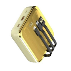  Porodo 20000Mah Mirror Power Bank Built-In Charge & Re-Charge Cables , Gold