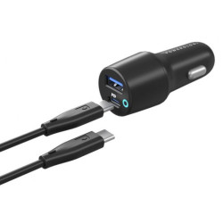 Powerology Triple Ports Car Charger With Type-C Cable