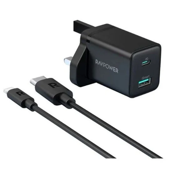 Ravpower 2-in-1 20W USB Charger Combo Offline - Black