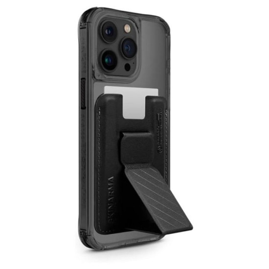 Skinarma Iphone 15 Pro Saido Mag-Charge + Kado Magnetic Cardholder (Bundle Pack) - Black