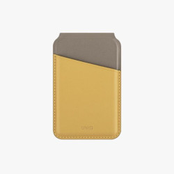 Uniq Lyden Ds Rfid-Blocking Magnetic Card Holder With Stand - Canary (Canary Yellow/Flint Grey)