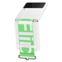 Cover Samsung Z Flip 3 Silicone Cover With Strap - White