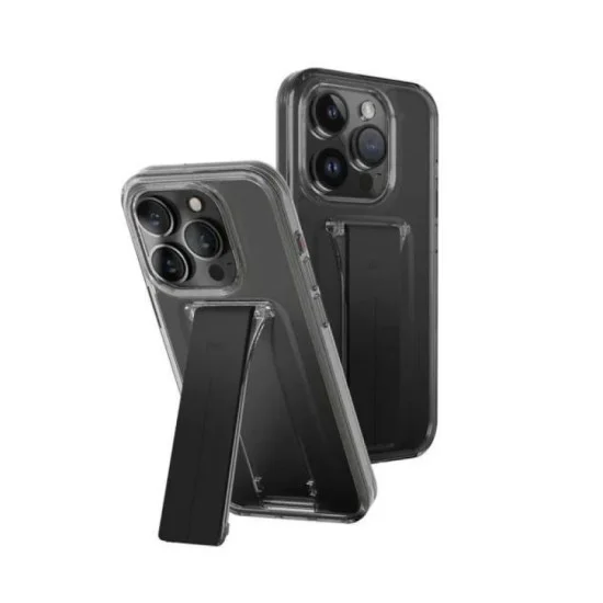 Cover Iphone 15 Pro Heldro Mount With Stand Uniq (Smoke)