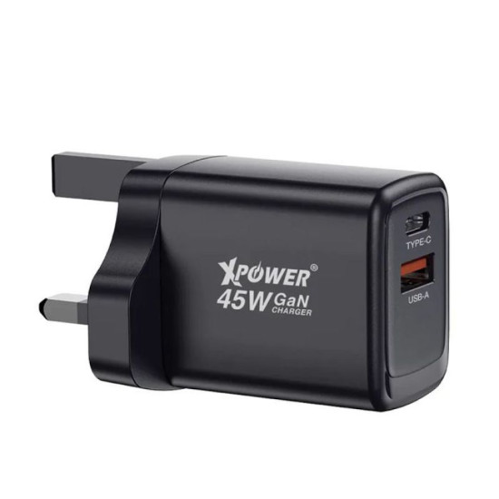 XPower GW45 45W PD 3.0/QC Gan Wall Charger - Black
